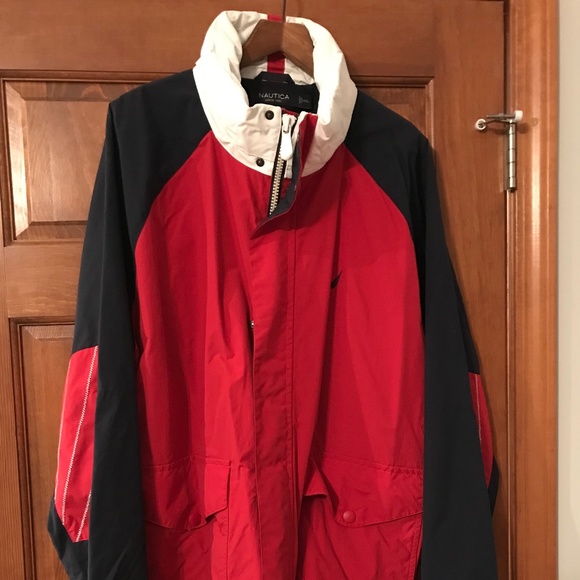 Nautica Mens Water-Resistant Sailing Jacket, Sz XXL, Red/Navy, NWT - Picture 1 of 6